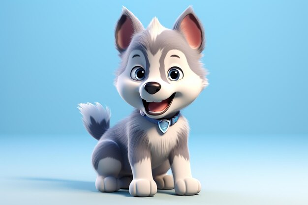 Cute Husky Dog Husky animated AI Generated