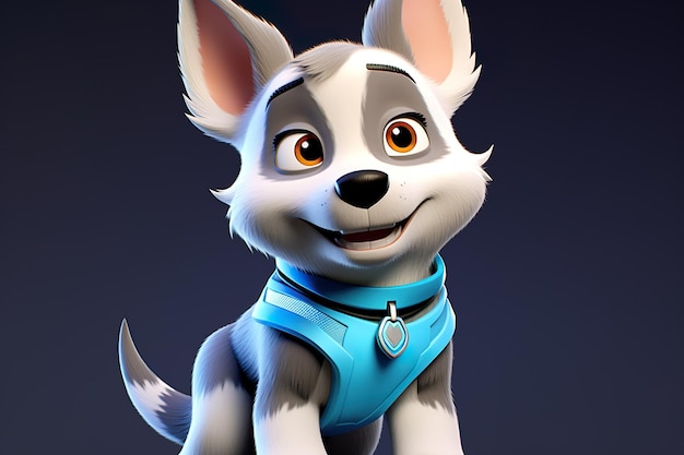 Cute Husky Dog Husky animated AI Generated