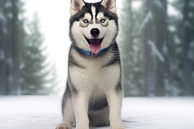 Cute Husky Dog Husky animated AI Generated