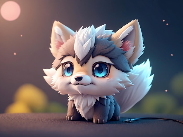 Cute Hyperrealistic Anime Wolf from Pokemon ai generated