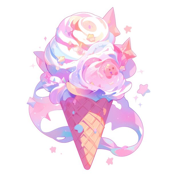 Cute ice cream illustration image