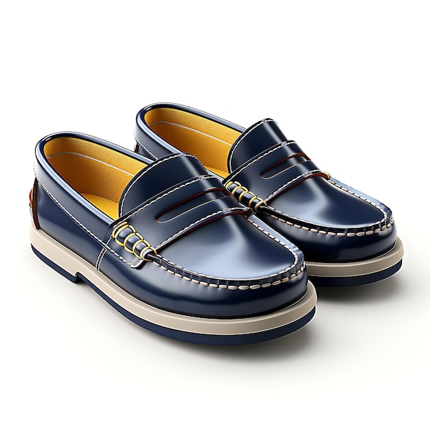 아이들을 위한 귀여운 아이디어 Slip on Loafers with Faux Leather Material Navy창의적인 새로운 콘셉트 디자인