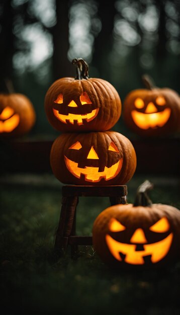 사랑스러운 작은 눈과 사치스러운 표정의 귀여운 jackolantern 할로윈