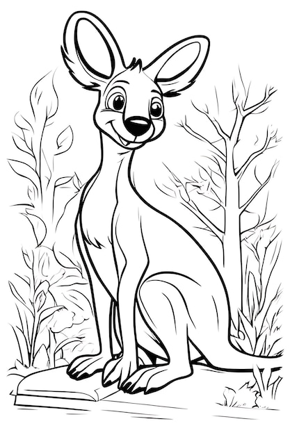 Photo cute kangaroo coloring page fun printable