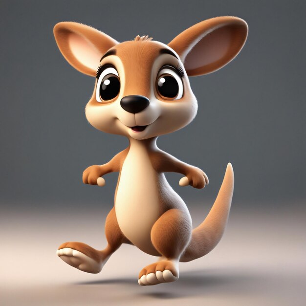 Cute kangaroo jumping cartoon generated by AI