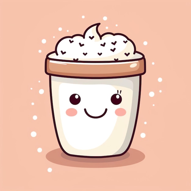 cute kawai coffee mug illustration cartoon character icon illustration ai generated