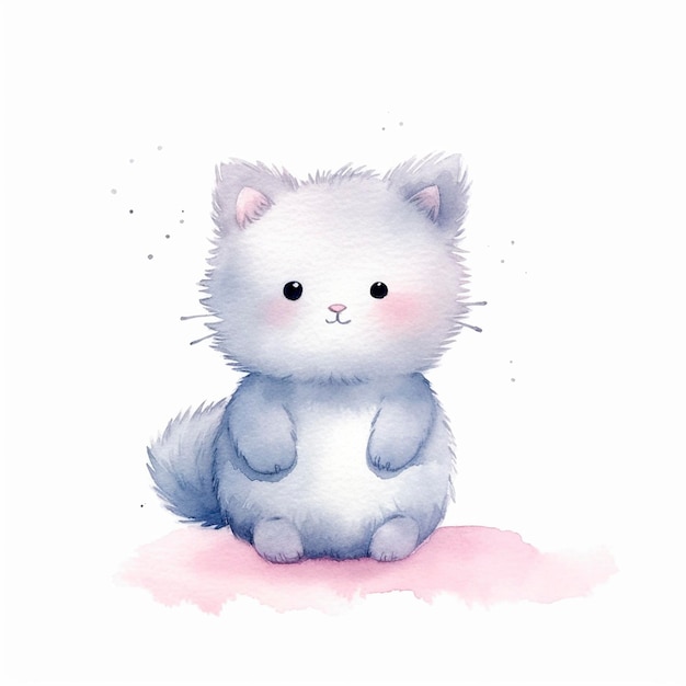 Cute kawaii animal cartoon character isolated on the white background created with generative AI