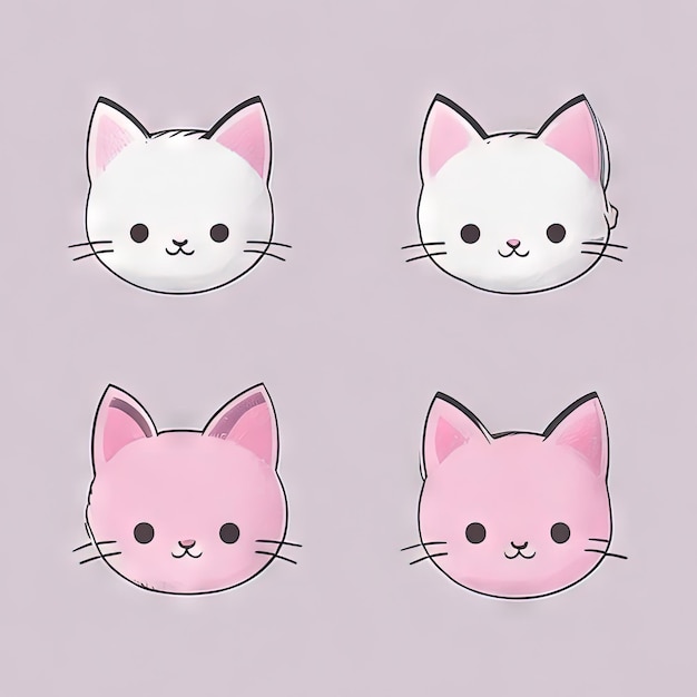 Cute Kawaii Animals Logos Collection