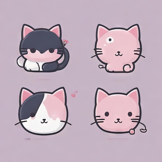 Cute Kawaii Animals Logos Collection