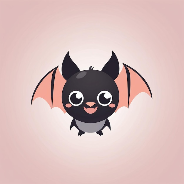 Cute kawaii bat cartoon illustration