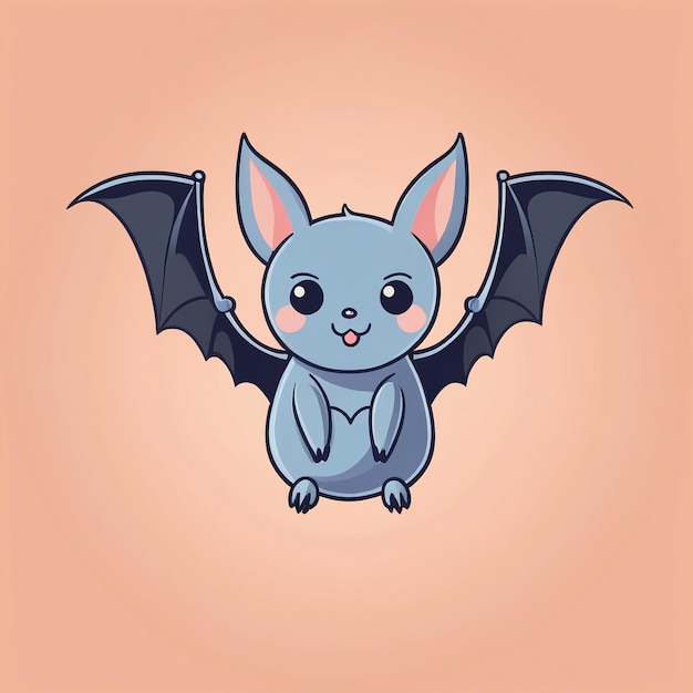 Cute kawaii bat cartoon illustration