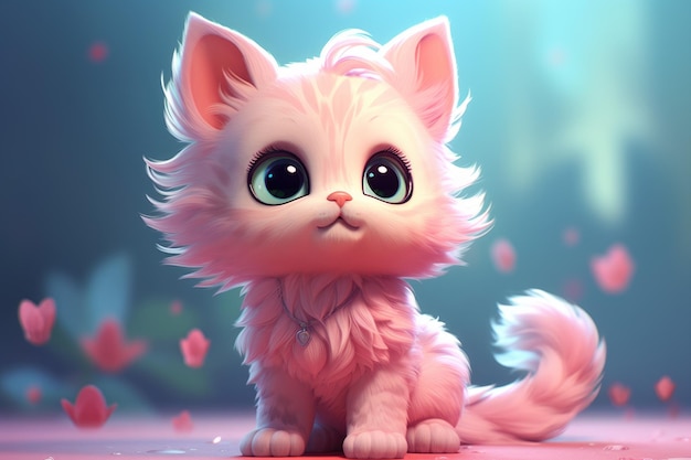 Cute kawaii cat cartoon Generate Ai