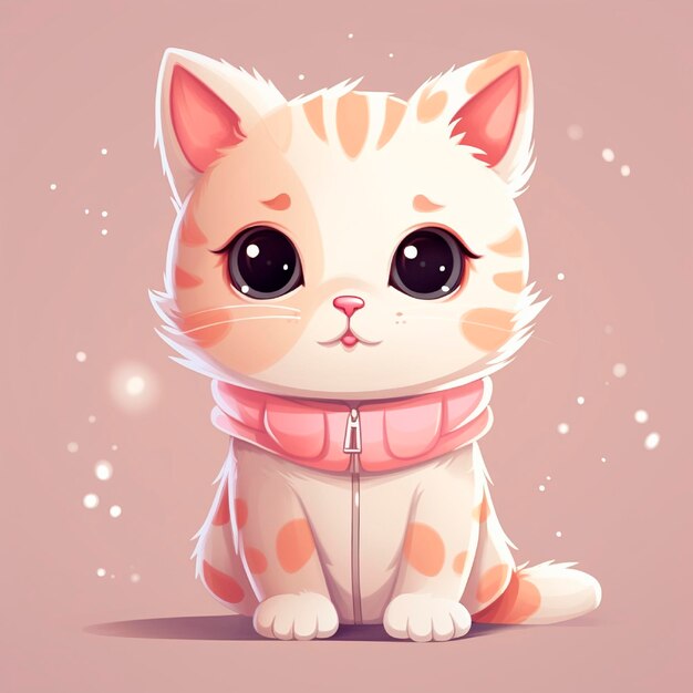 Cute kawaii cat illustration