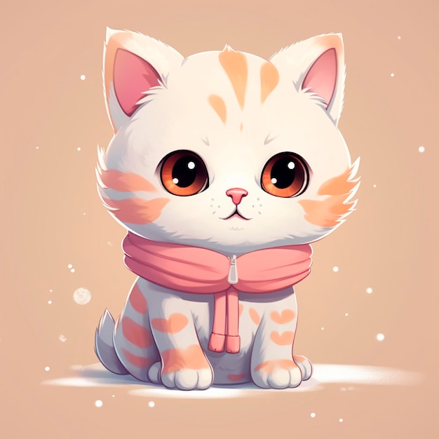 Cute kawaii cat illustration