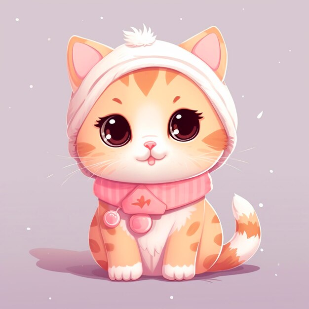 Cute kawaii cat illustration