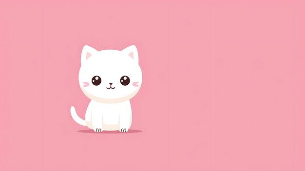 Photo cute kawaii cat pastel background