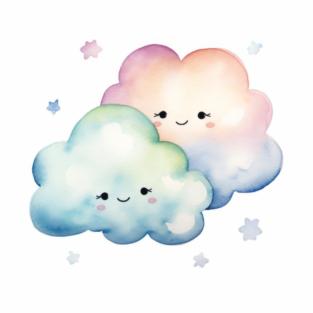 Cute kawaii clouds