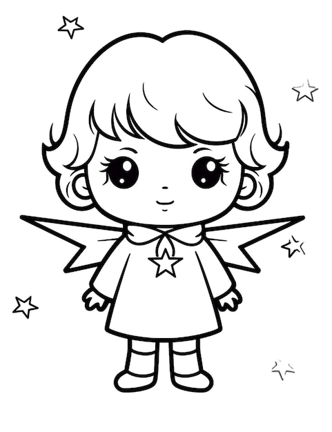 Photo cute and kawaii coloring page for kids