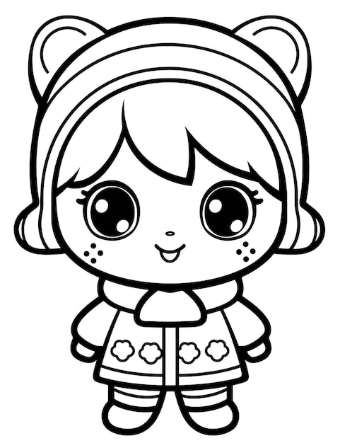 Cute and kawaii coloring page for kids