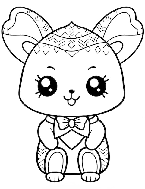 Cute and kawaii coloring page for kids