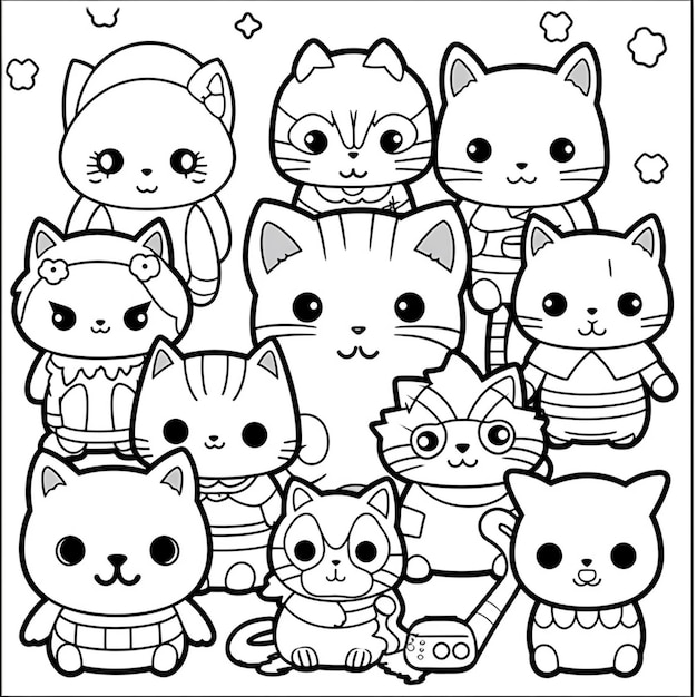 Photo cute and kawaii coloring page for kids