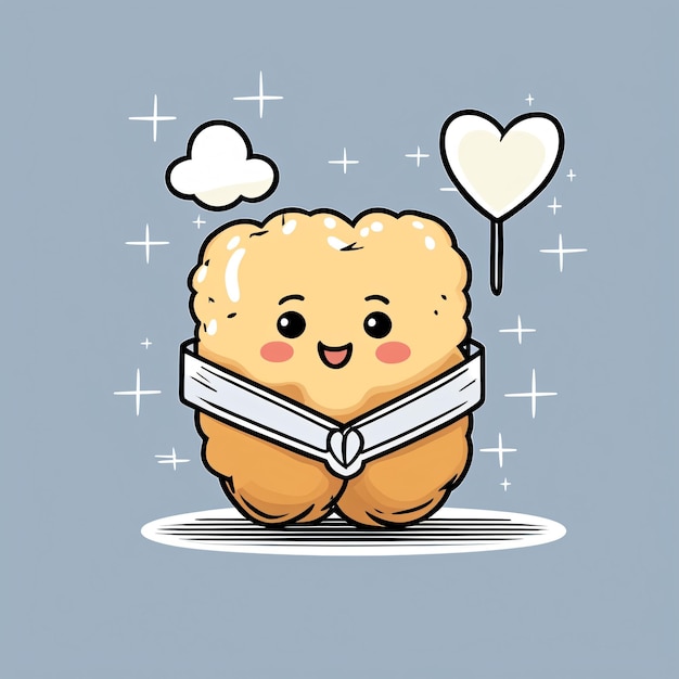 Photo cute kawaii cookie character vector cartoon character illustration