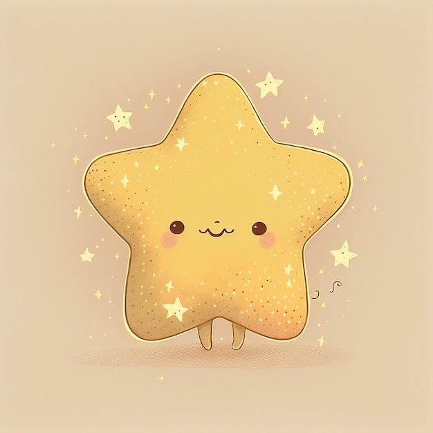 Cute Kawaii Illustration Yellow Star