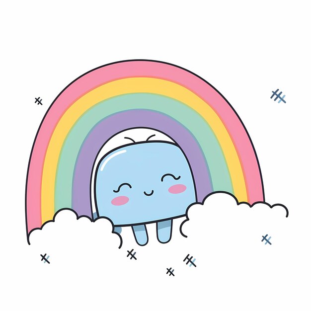 Photo cute kawaii rainbow