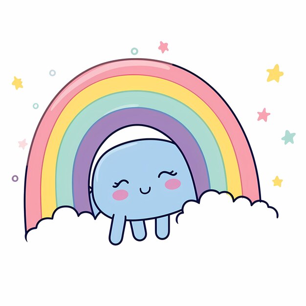 Foto simpatico arcobaleno kawaii