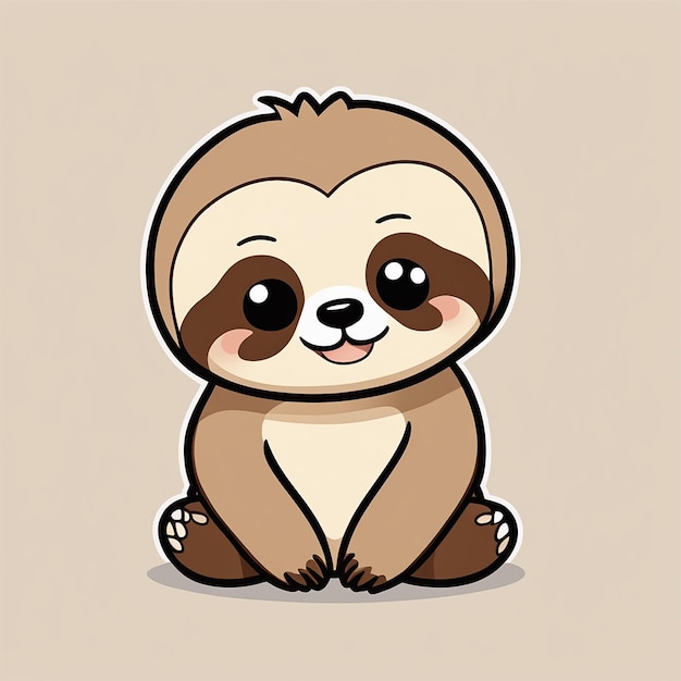 Cute kawaii sloth illustration