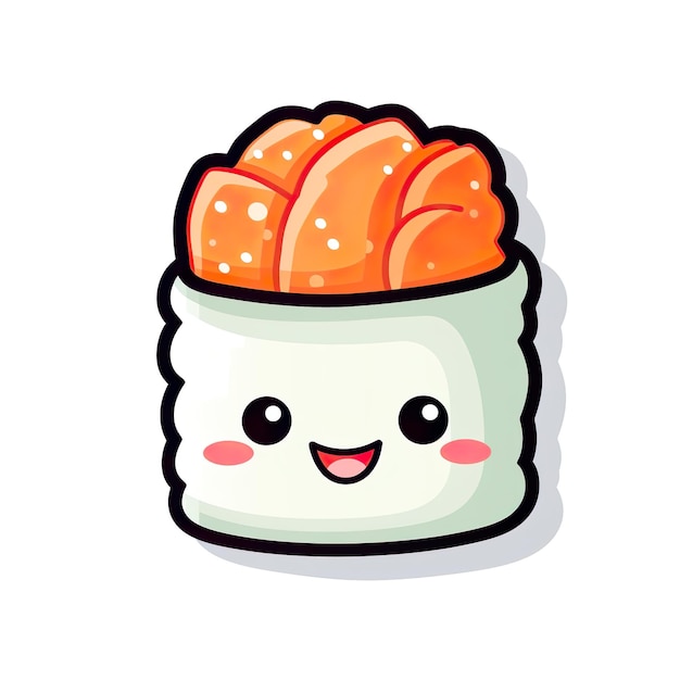 Foto simpatico adesivo per rotolo di sushi kawaii