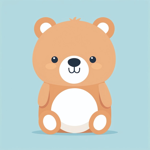 Cute kawaii teddy bear cartoon illustration for kids