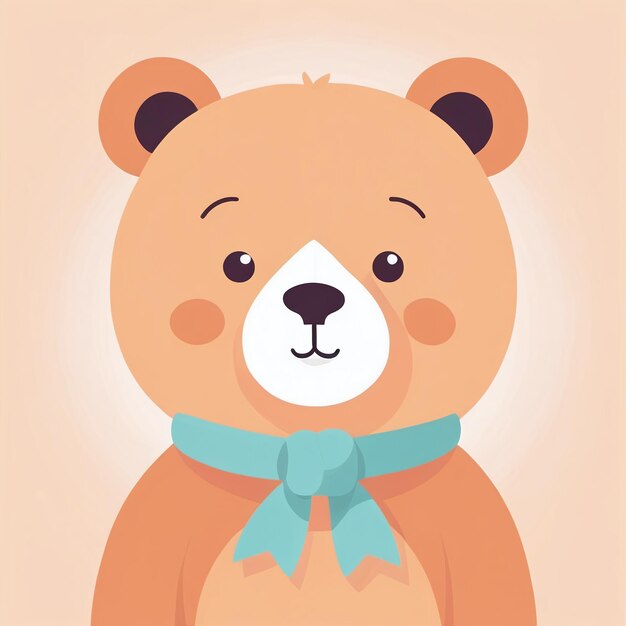 Cute kawaii teddy bear cartoon illustration for kids