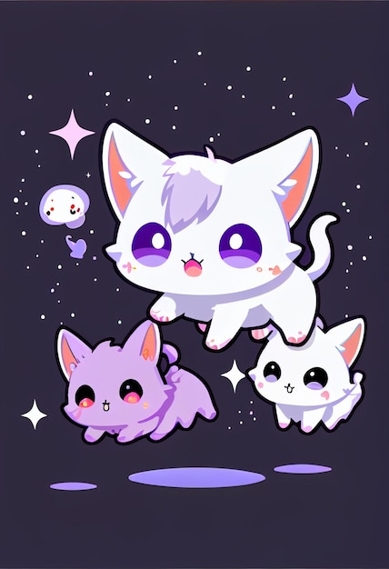 Cute pastel galaxy cat icon