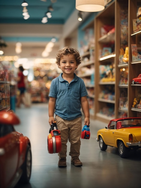 Cute Kid in A Toy Store