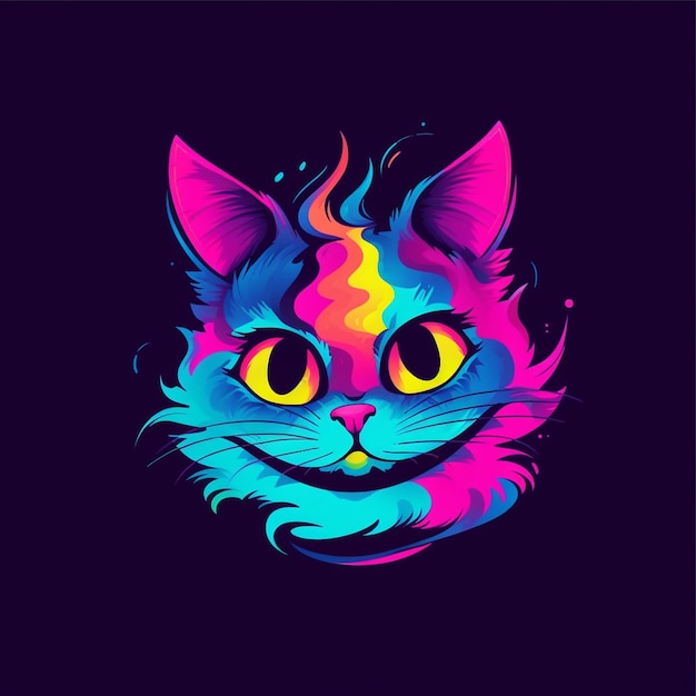 A cute kitten art for t shirt design