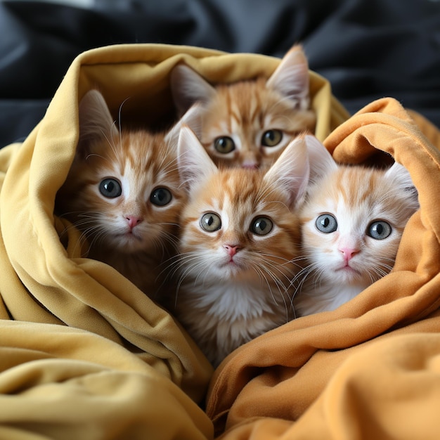 cute kitten in blanket