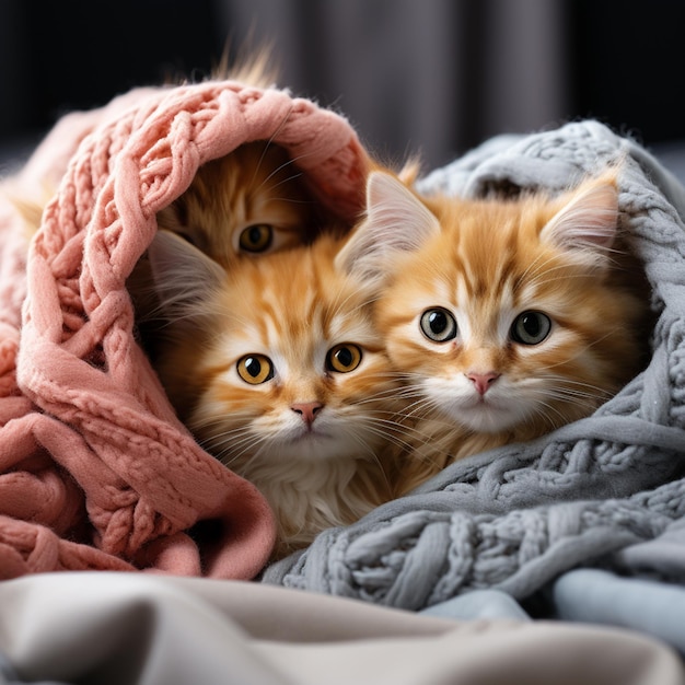 cute kitten in blanket