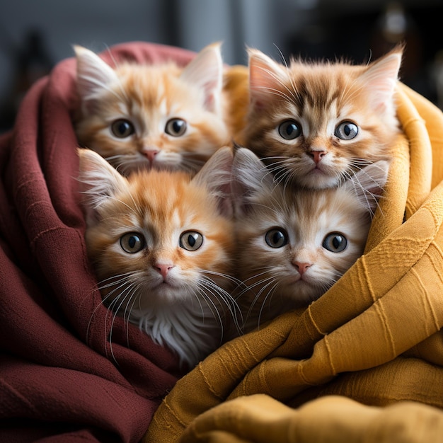 cute kitten in blanket