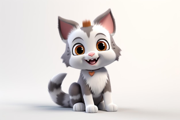 아름다운 배경으로 생성된 귀여운 새끼 고양이 귀여운 애니메이션 고양이 AI