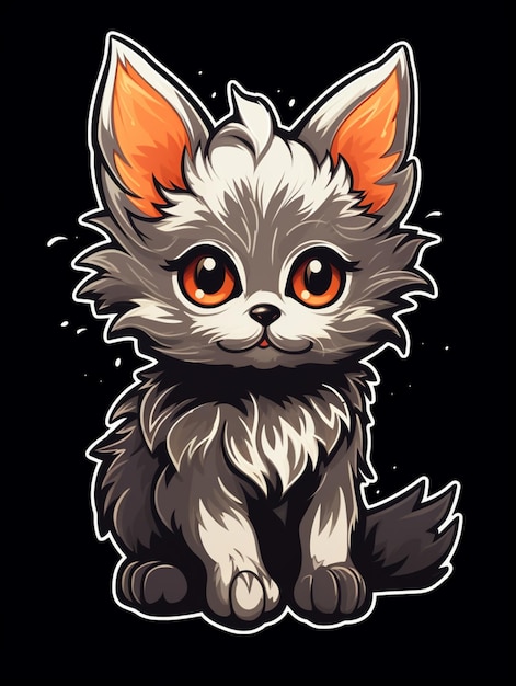 cute Kitten grey design vector