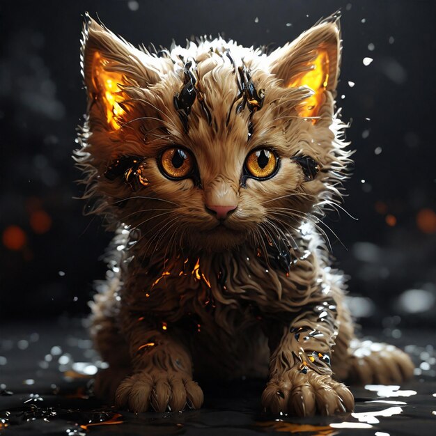 a cute kitten Hyperdetailed Eyes