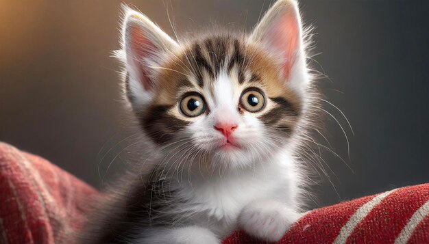 Photo cute kitten looking at camera