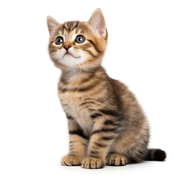 A cute kitten on a white background