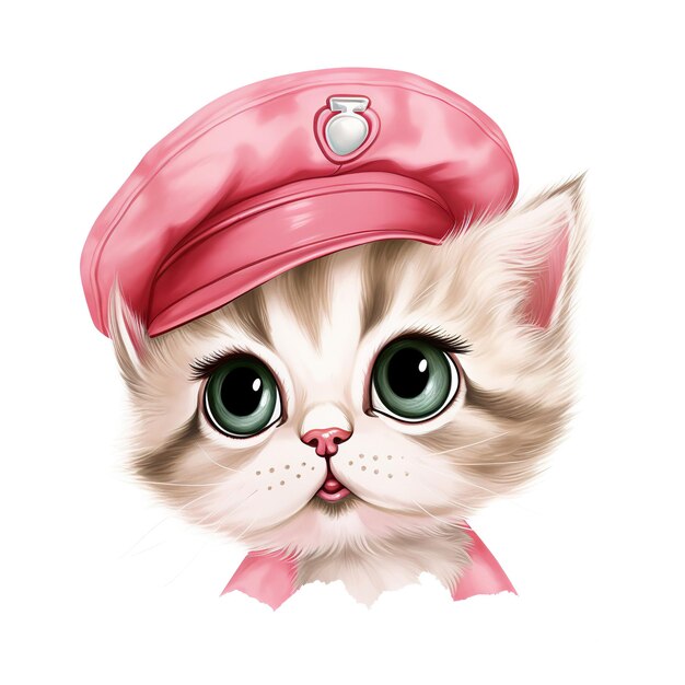 ピンクの可愛いデコレーションで可愛い子猫