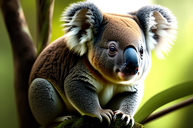 A cute koala in natural habitat Digital artwork
