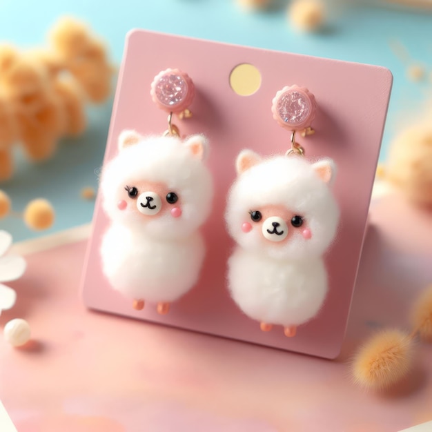 Photo cute lama earrings