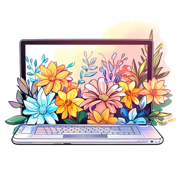 Foto simpatico design per laptop, ideale per presentazioni sui social media e altro ancora