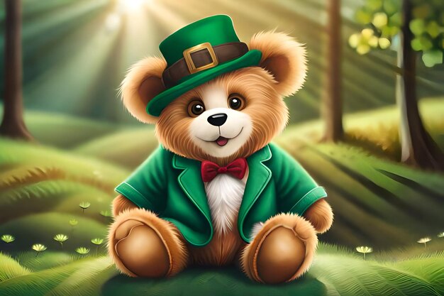 cute leprechaun teddybear st patrick's day