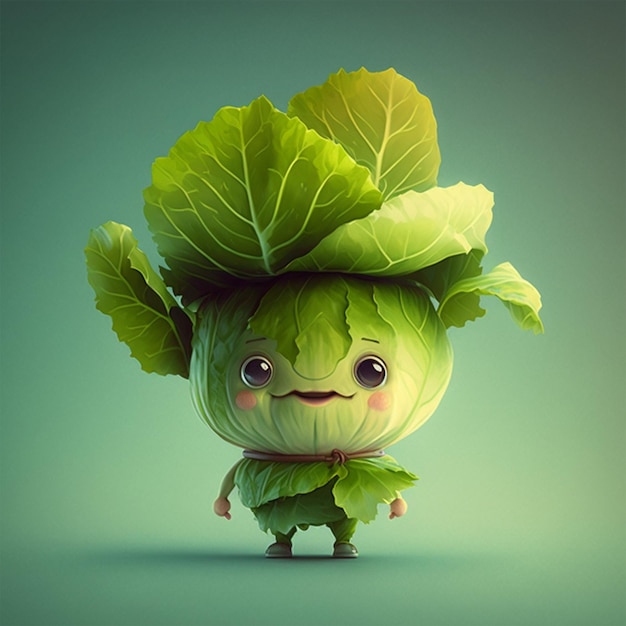 Cute Lettuce Character